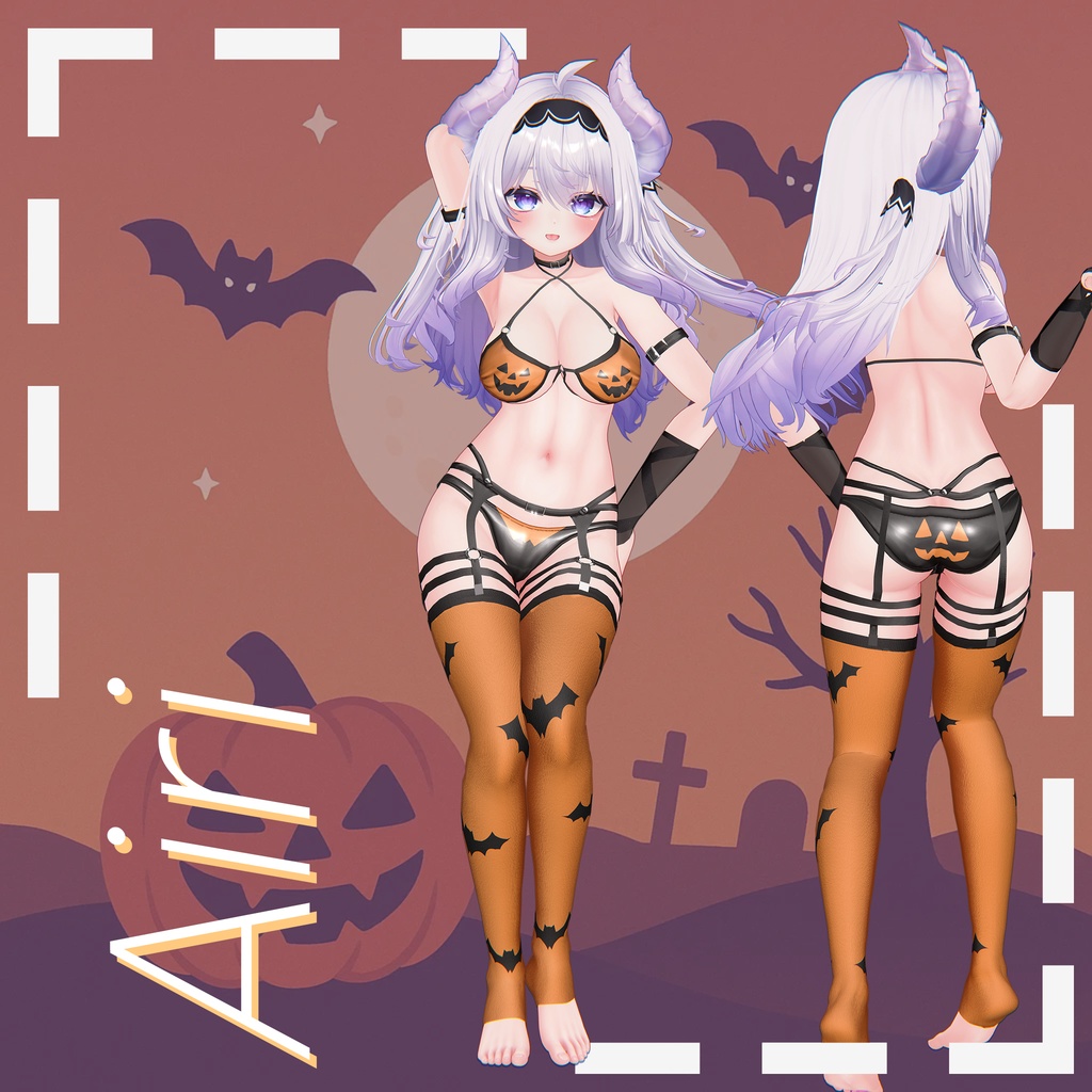 【ラシューシャ更新】【13アバター対応】 🎃ジャック・オー・チャーム (Jack-O'-Charm) ビキニセット