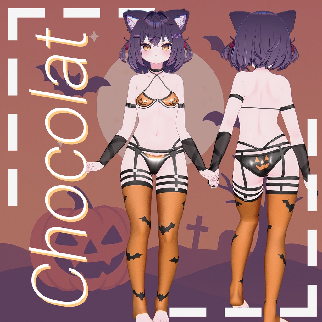 【ラシューシャ更新】【13アバター対応】 🎃ジャック・オー・チャーム (Jack-O'-Charm) ビキニセット