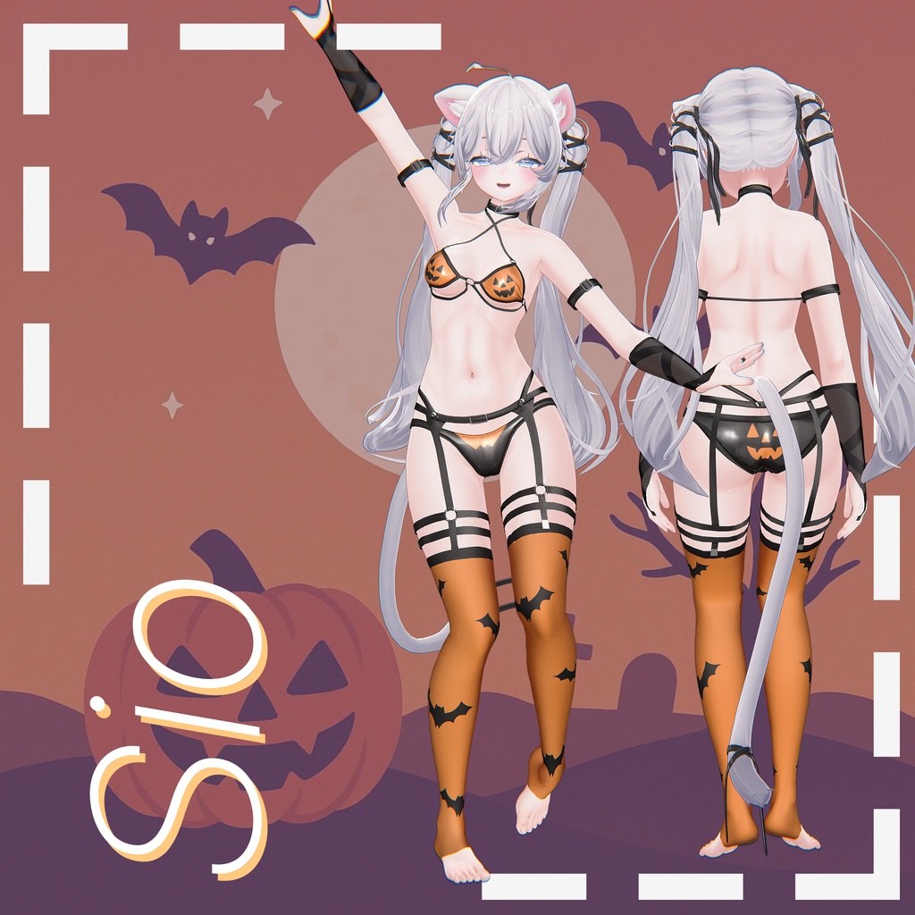 【ラシューシャ更新】【13アバター対応】 🎃ジャック・オー・チャーム (Jack-O'-Charm) ビキニセット