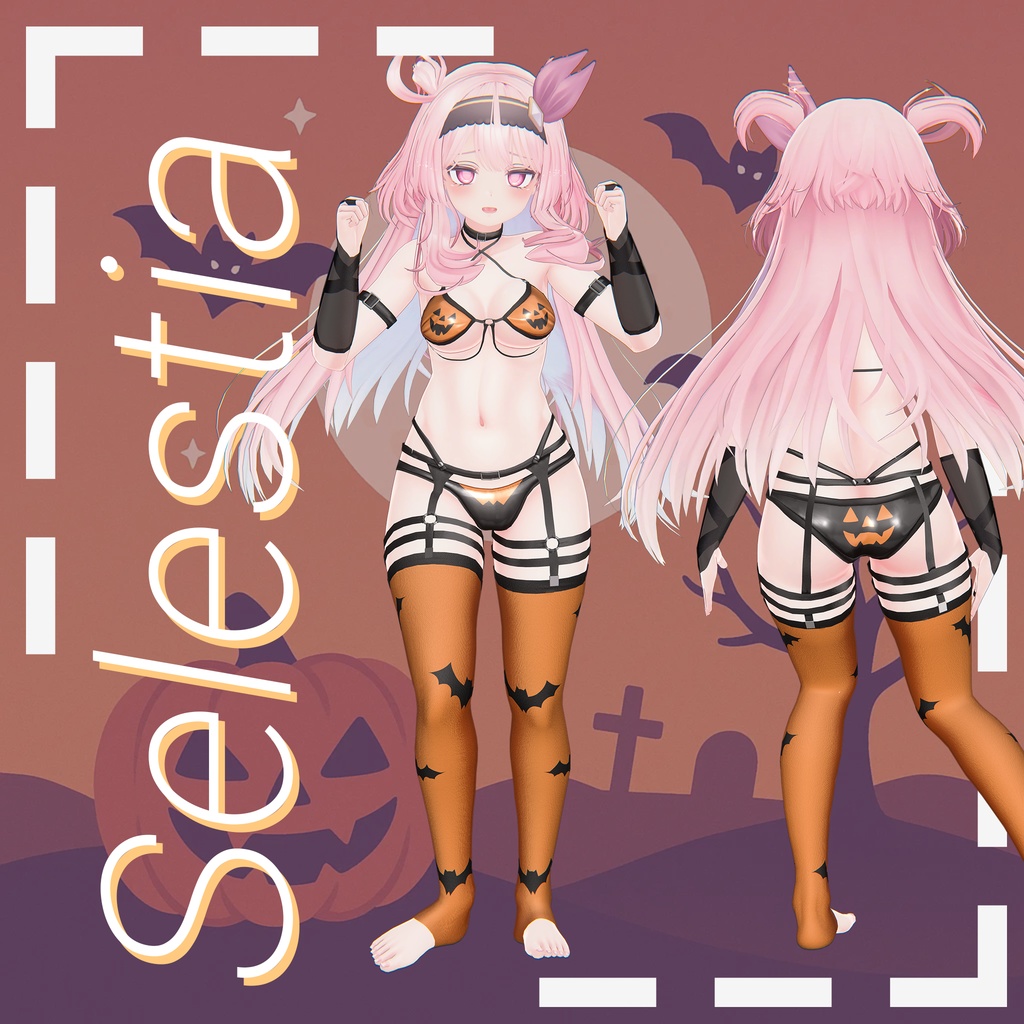 【ラシューシャ更新】【13アバター対応】 🎃ジャック・オー・チャーム (Jack-O'-Charm) ビキニセット