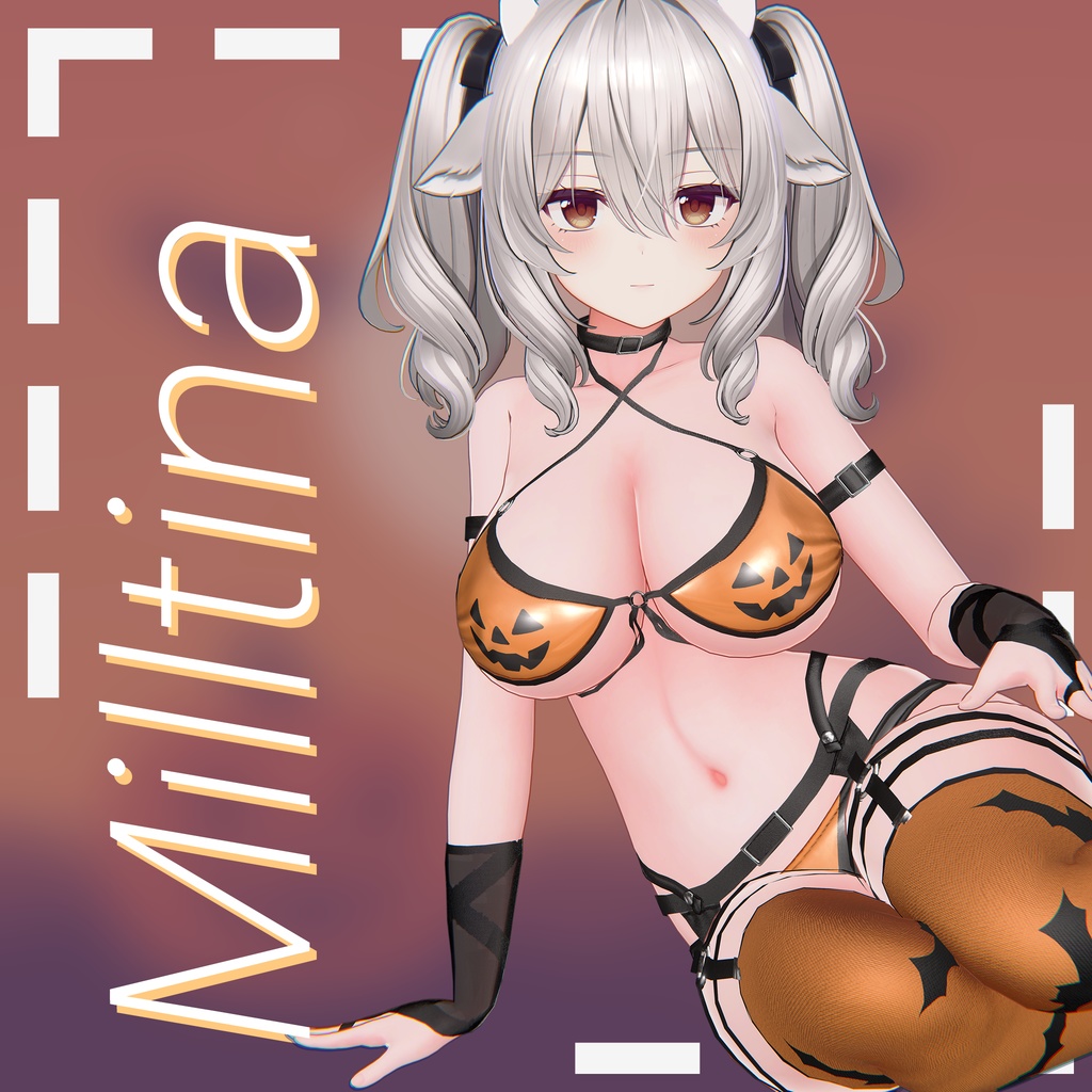 【ラシューシャ更新】【13アバター対応】 🎃ジャック・オー・チャーム (Jack-O'-Charm) ビキニセット