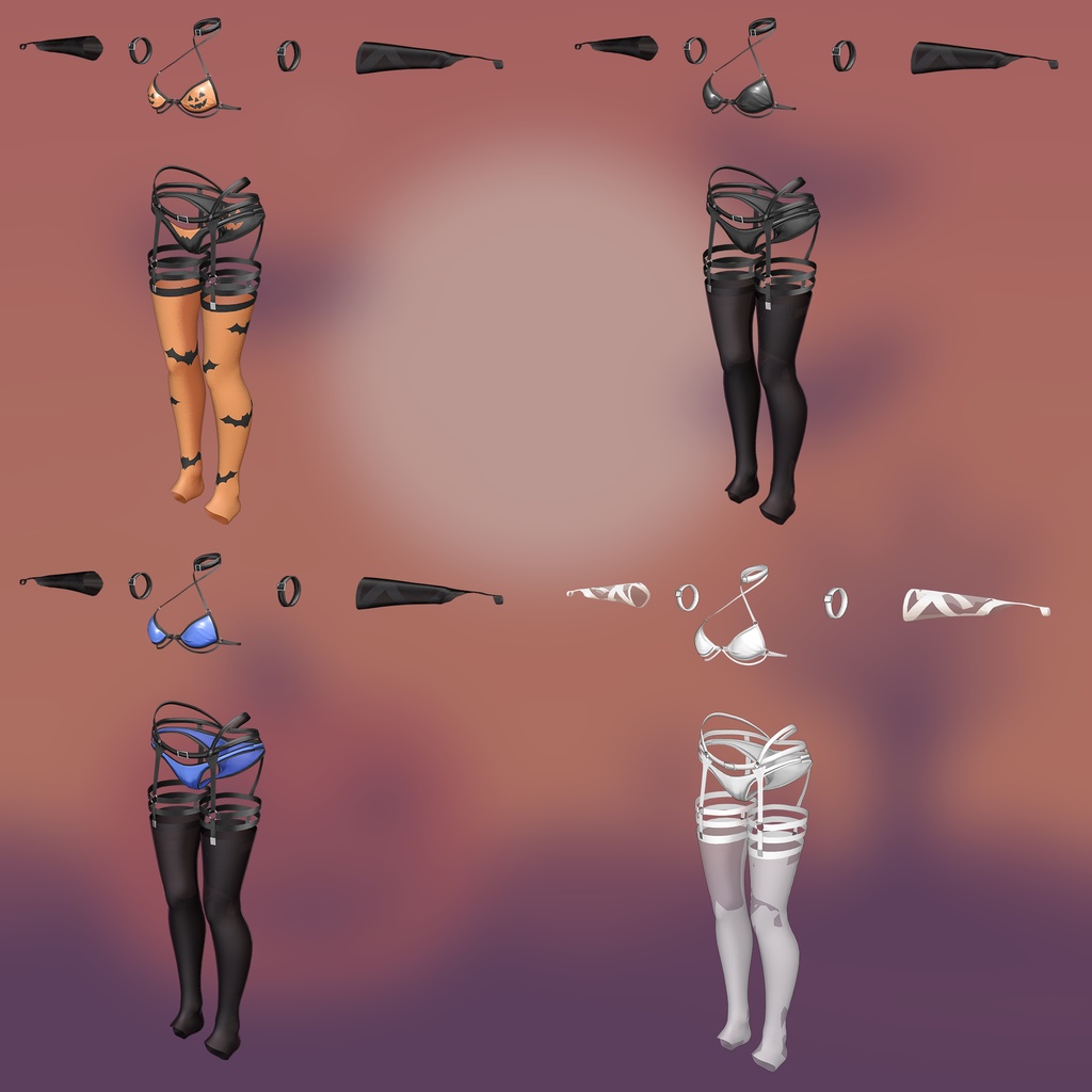 【ラシューシャ更新】【13アバター対応】 🎃ジャック・オー・チャーム (Jack-O'-Charm) ビキニセット