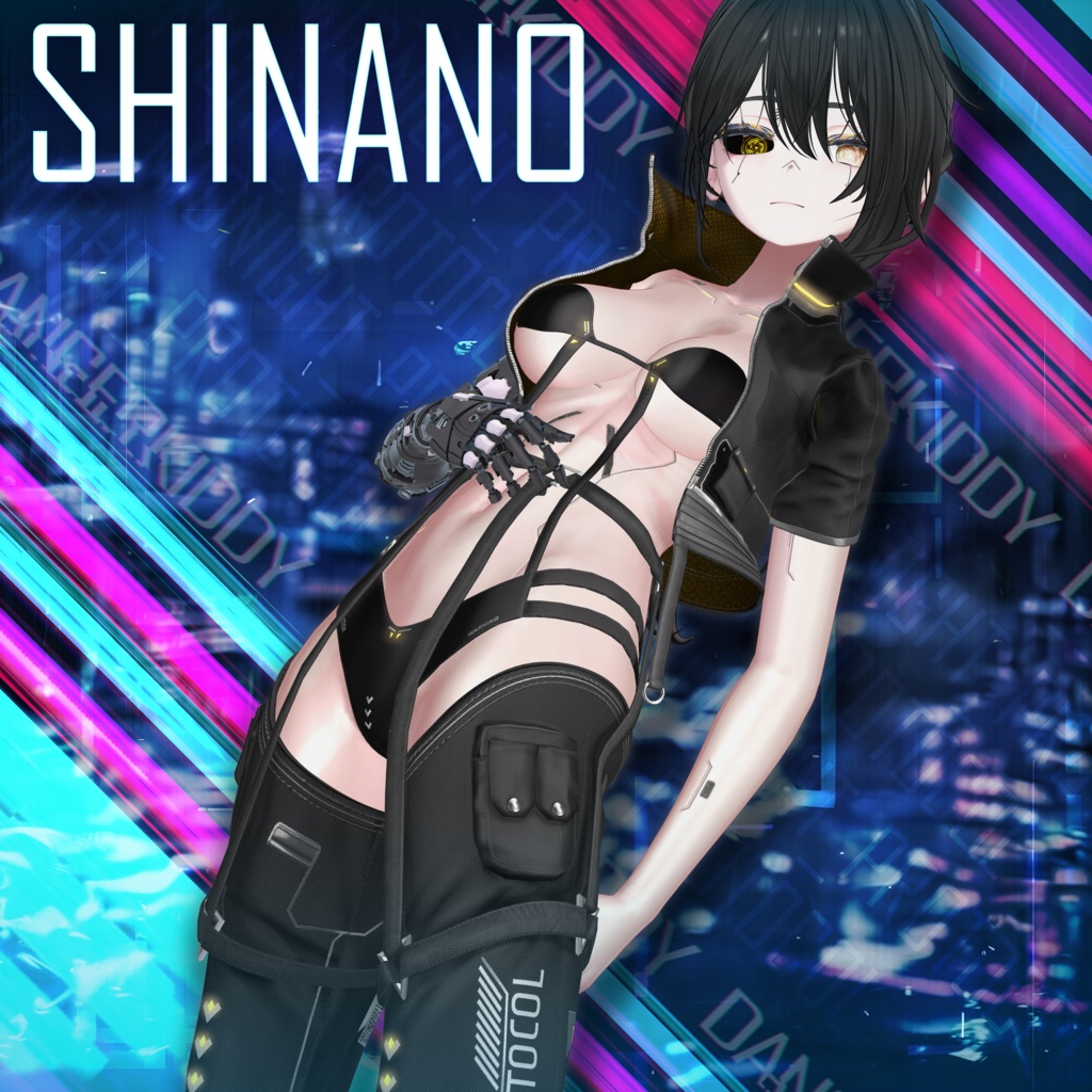 【24アバター対応】 ⚡️MIDNIGHT PROTOCOL + Shinano Cyberware Body Texture