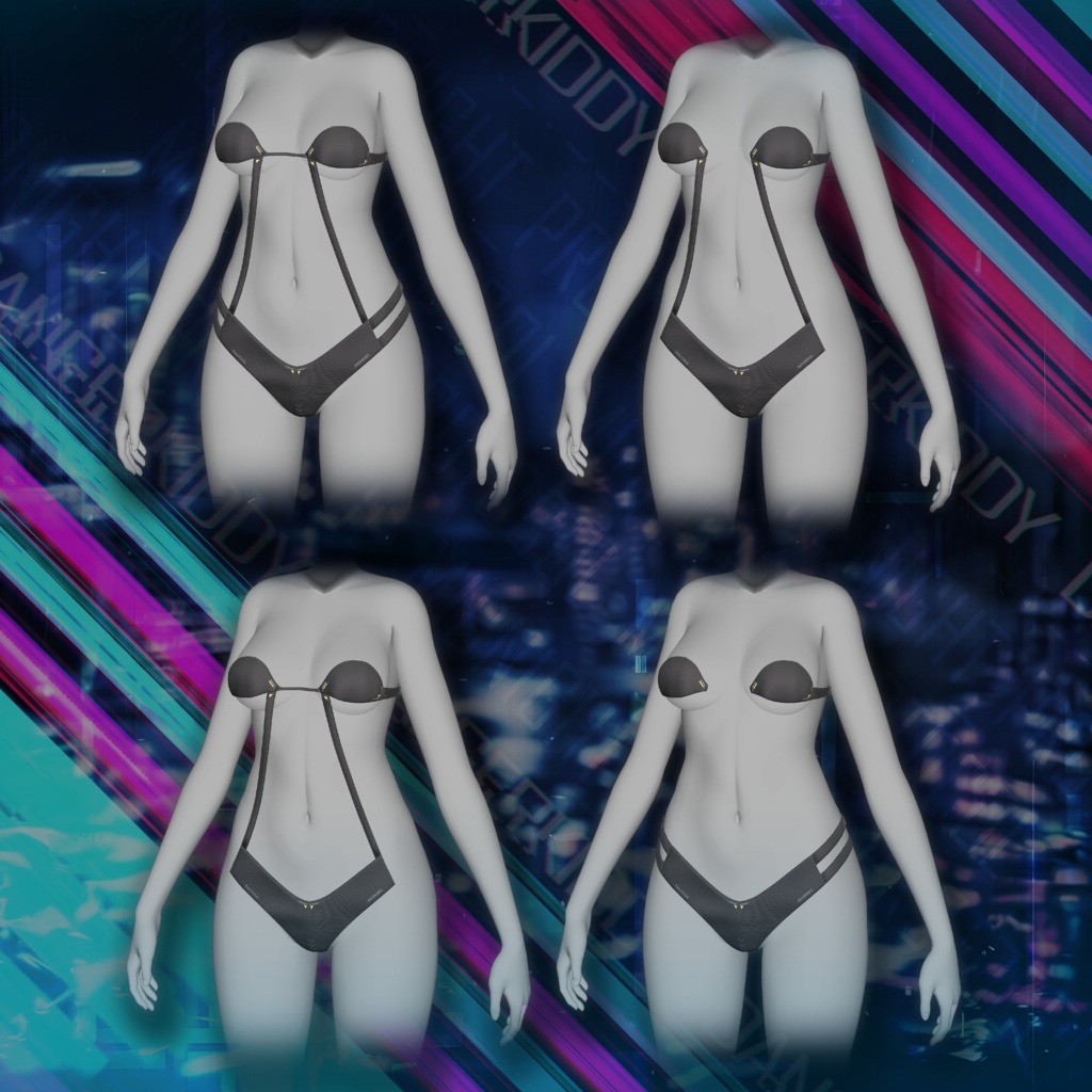 【24アバター対応】 ⚡️MIDNIGHT PROTOCOL + Shinano Cyberware Body Texture