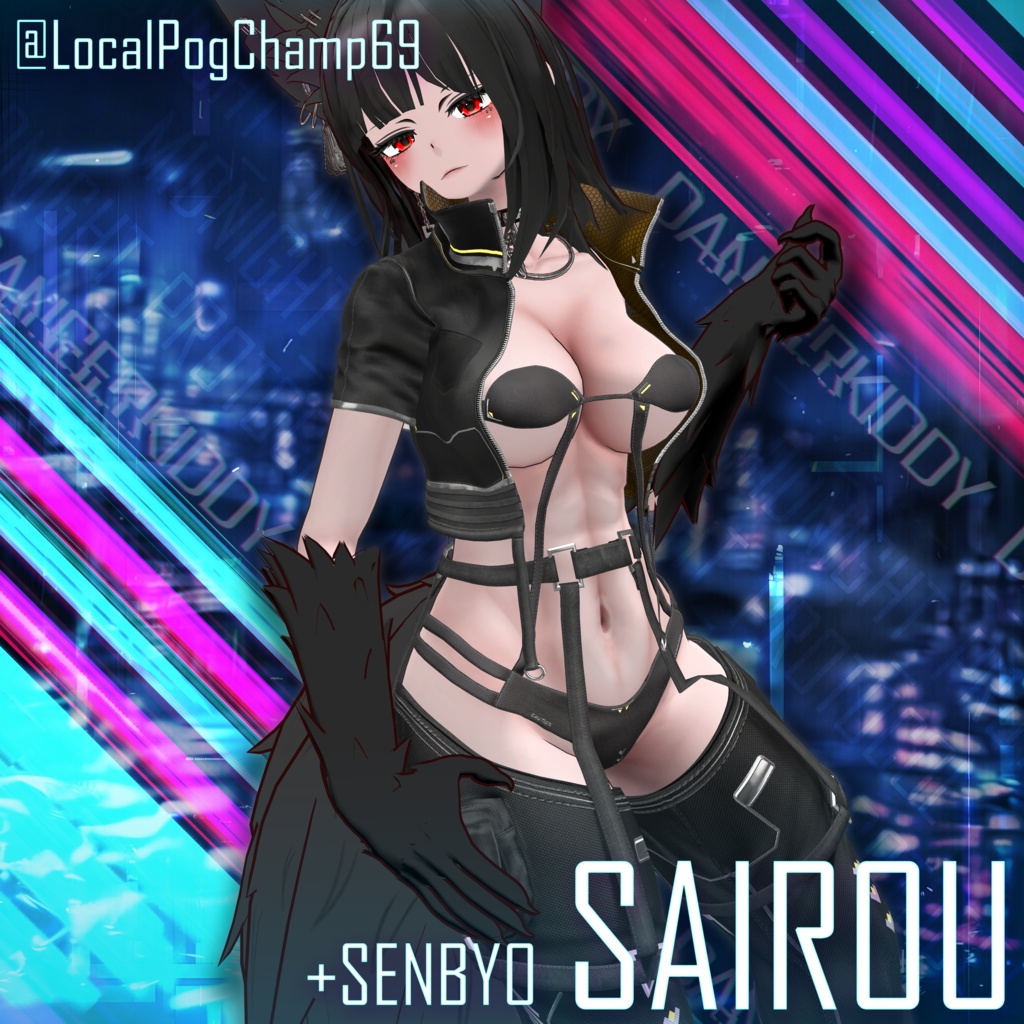 【24アバター対応】 ⚡️MIDNIGHT PROTOCOL + Shinano Cyberware Body Texture