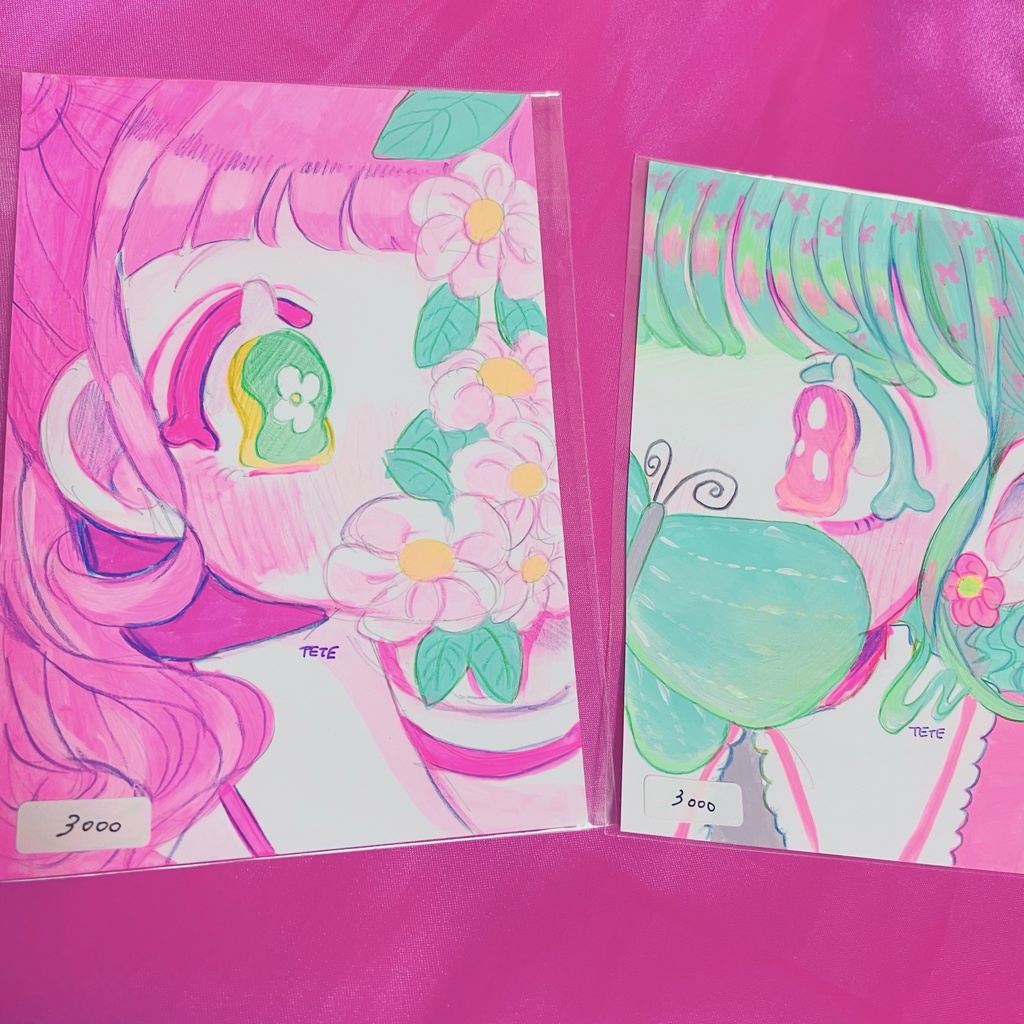 ハガキサイズ ドローイングイラスト Fancy Hospital Booth