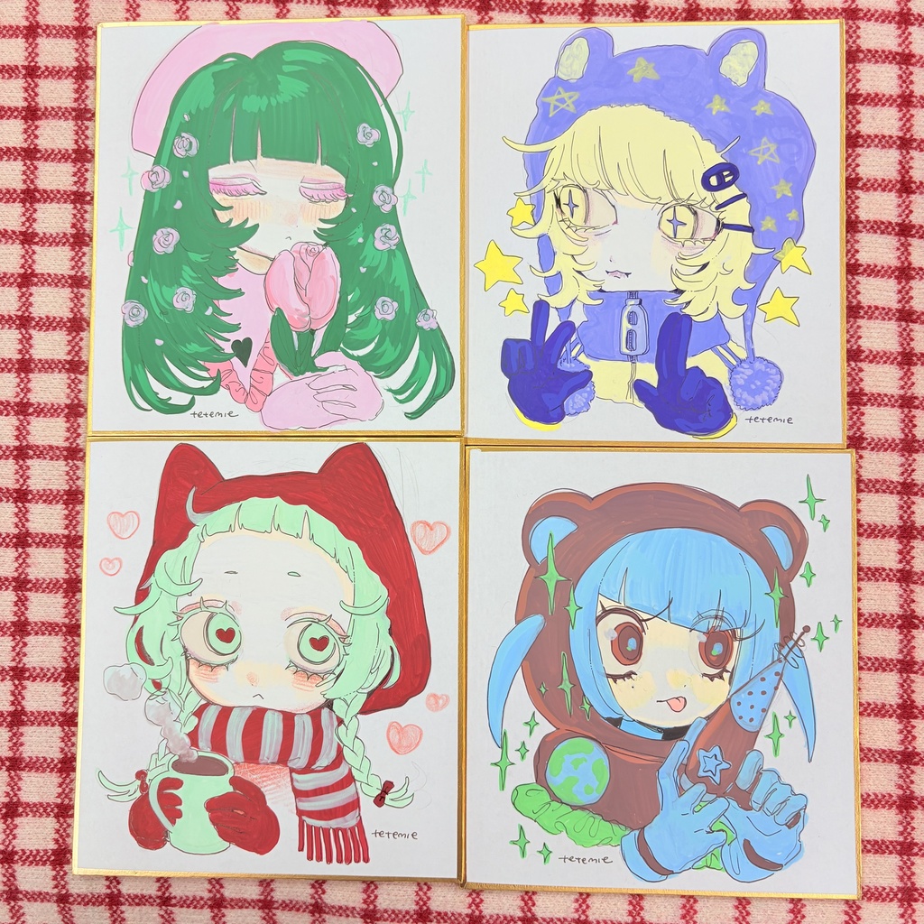 冬だね！ててみーガールズミニ色紙原画