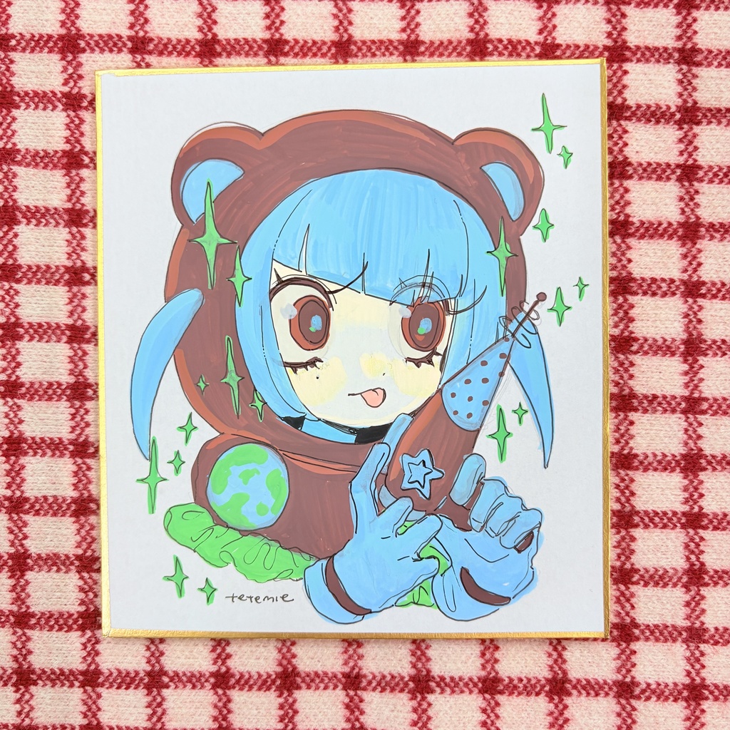 冬だね!ててみーガールズミニ色紙原画