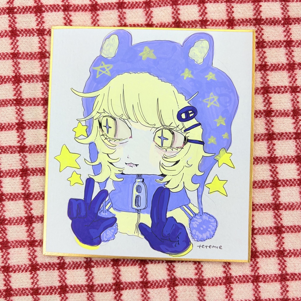 冬だね!ててみーガールズミニ色紙原画