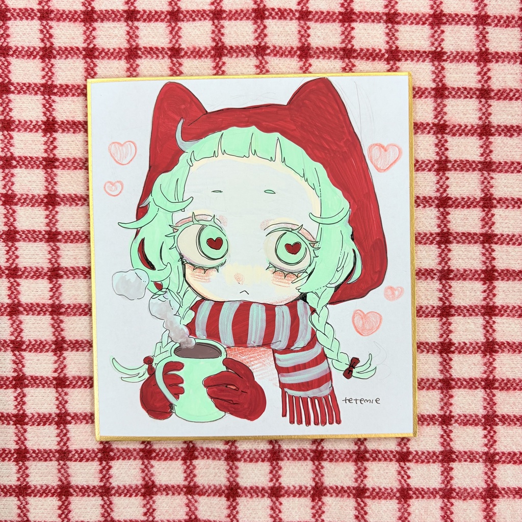 冬だね!ててみーガールズミニ色紙原画