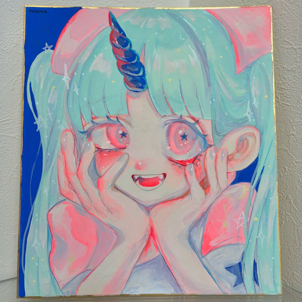 Stardust アクリル絵の具 色紙原画