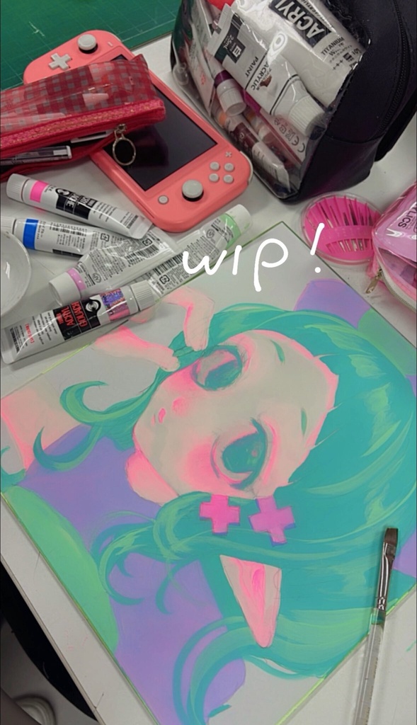 FLAKE アクリル絵の具 色紙原画
