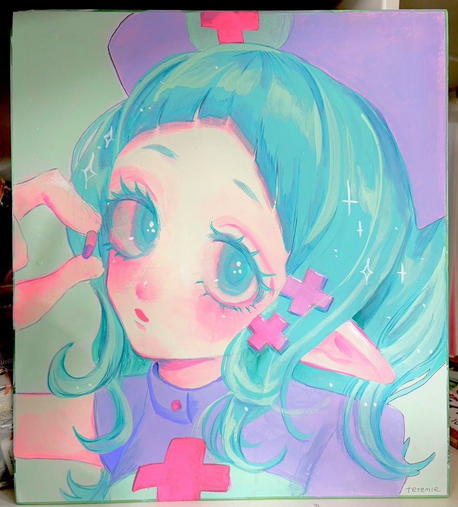 FLAKE アクリル絵の具 色紙原画