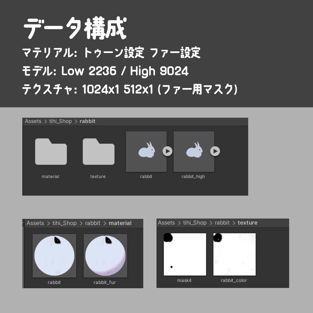 うさぎ 3Dモデル