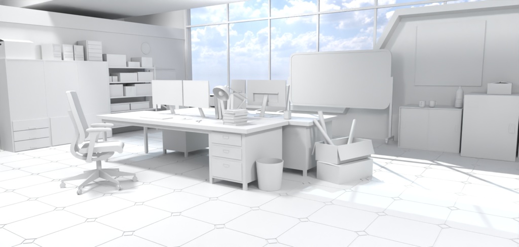 【無料】シャーレオフィス 【漫画用3D】