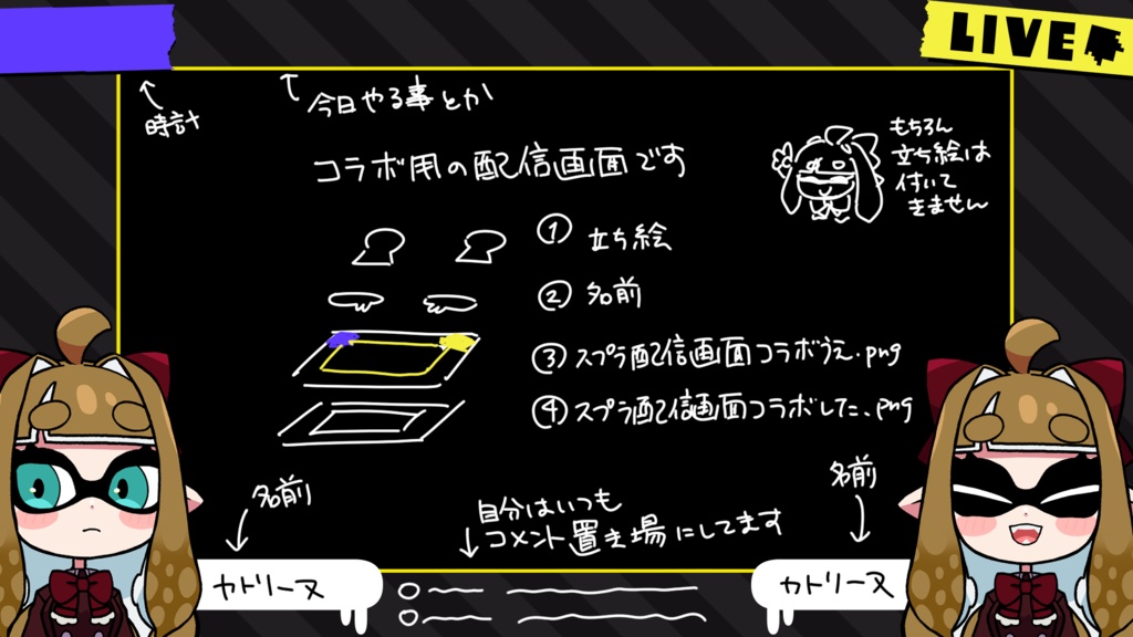 スプラトゥーン3風 シンプルな配信画面