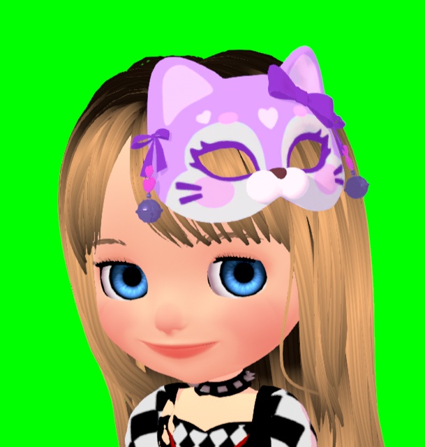【VRChat・Warudo・XWear対応】お面売りのおとめ|全14色セット・揺れる鈴付き【3Dアクセサリー】