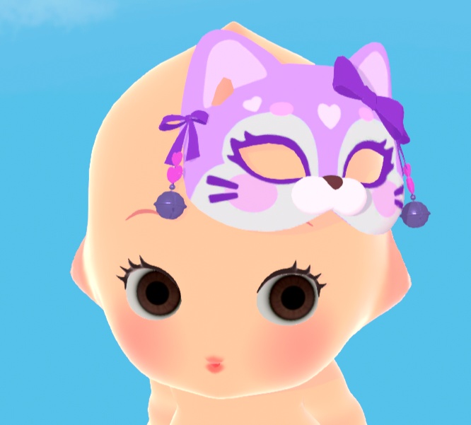 【VRChat・Warudo・XWear対応】お面売りのおとめ|全14色セット・揺れる鈴付き【3Dアクセサリー】