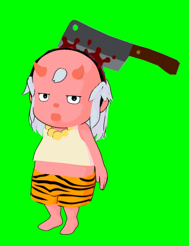【10/31まで無料】中華包丁カチューシャ|おもちゃ風・血のり付き【VRChat・WARUDO・XWear対応】