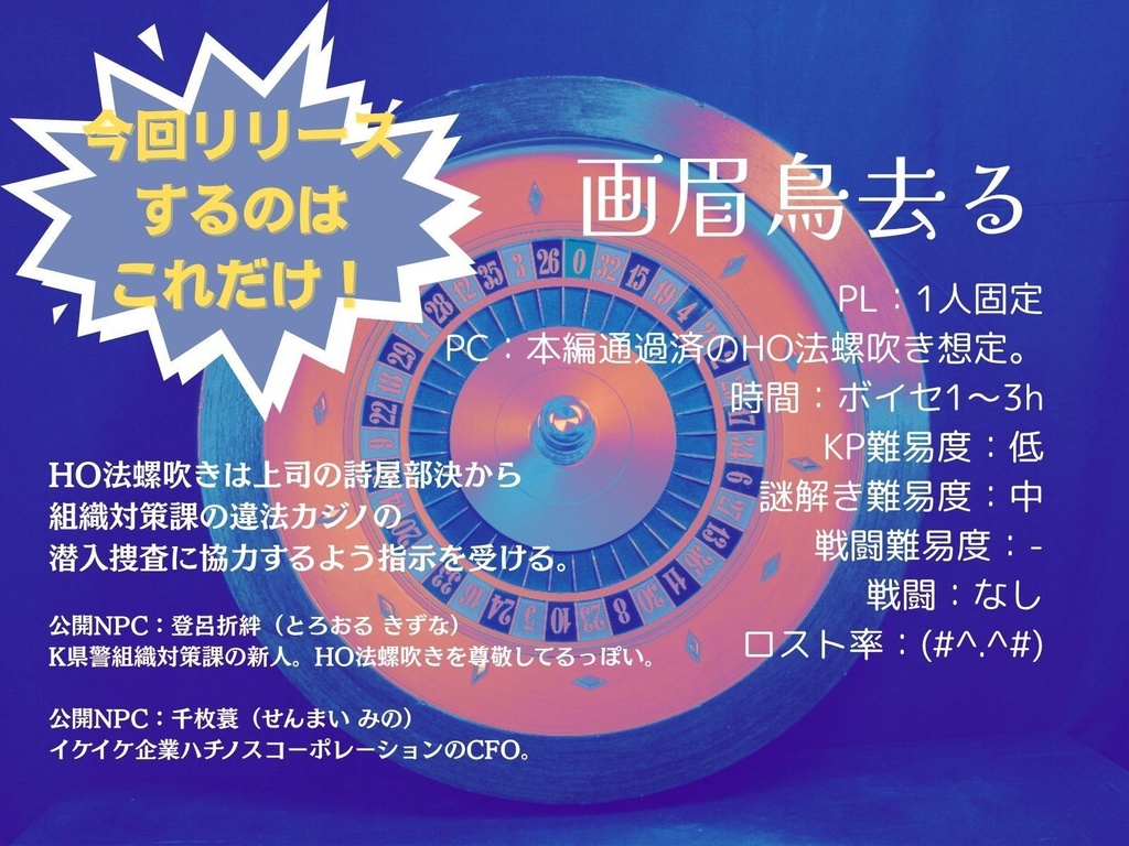CoCシナリオ『K県警K課:鶏鳴掌編』(K課前日譚)