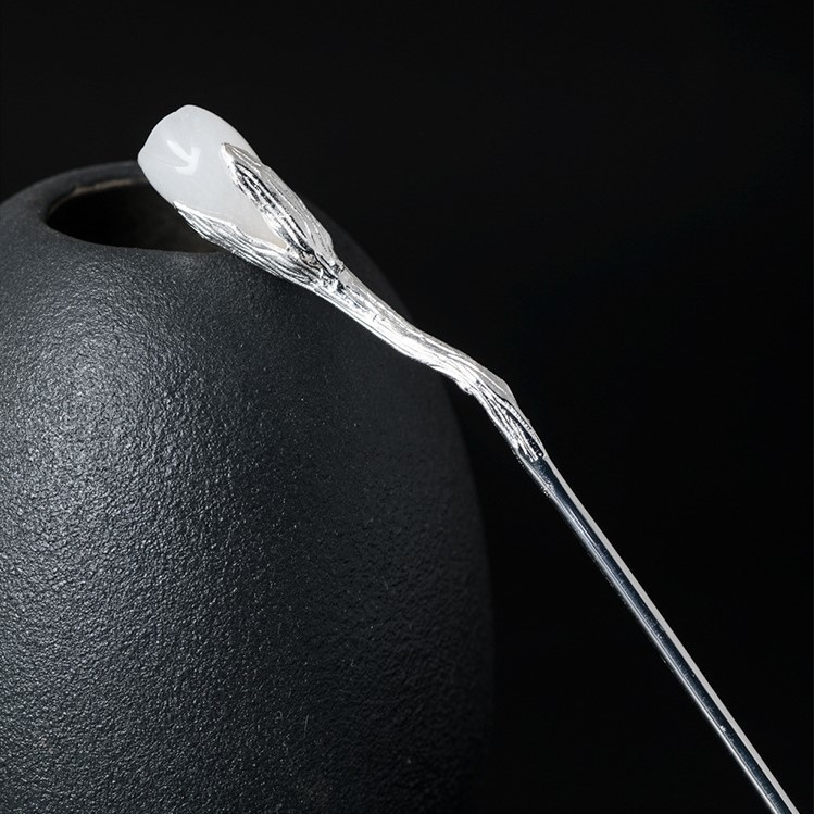 ハクモクレンのかんざし ネフライト シルバー K002