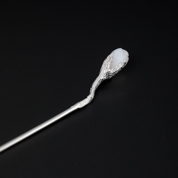 ハクモクレンのかんざし ネフライト シルバー K002