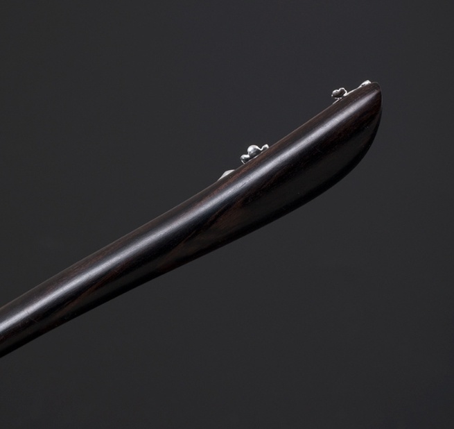 梅の花の簪 黒檀 着物 かんざし シルバー K005