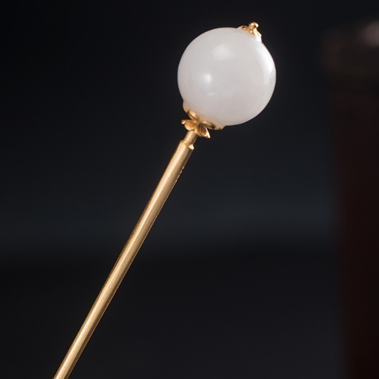 一本かんざし 簪 ネフライト シルバー K010