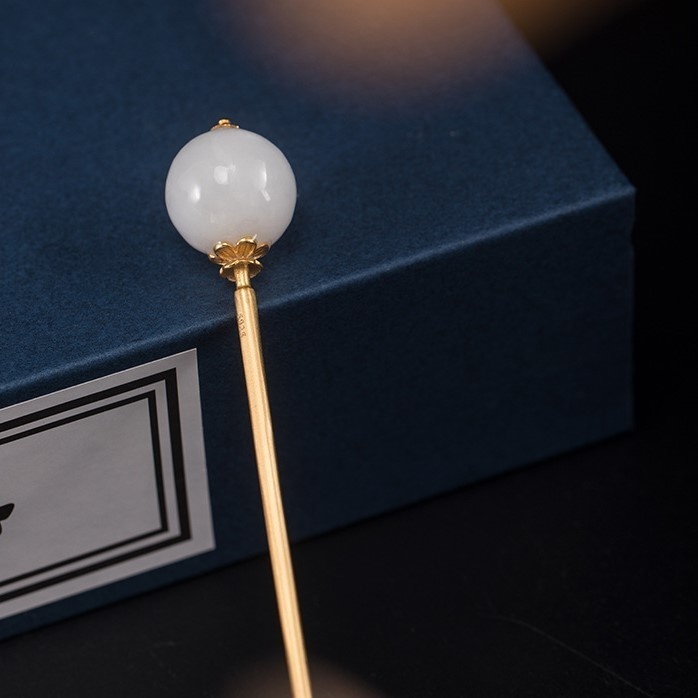 一本かんざし 簪 ネフライト シルバー K010