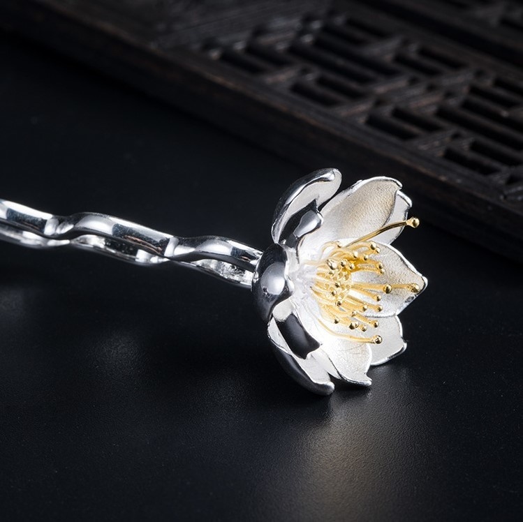 蓮の花のかんざし ハス はす シルバー K014