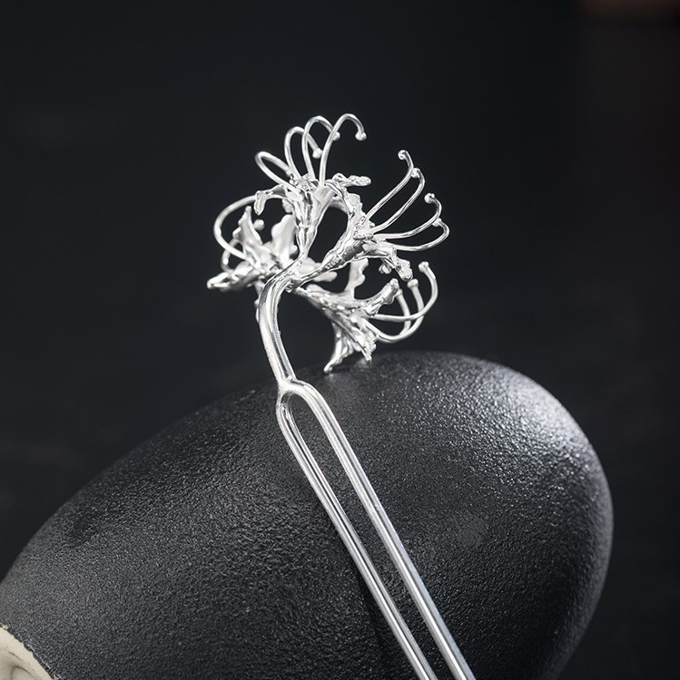 彼岸花のかんざし ヒガンバナ 簪 シルバー K016