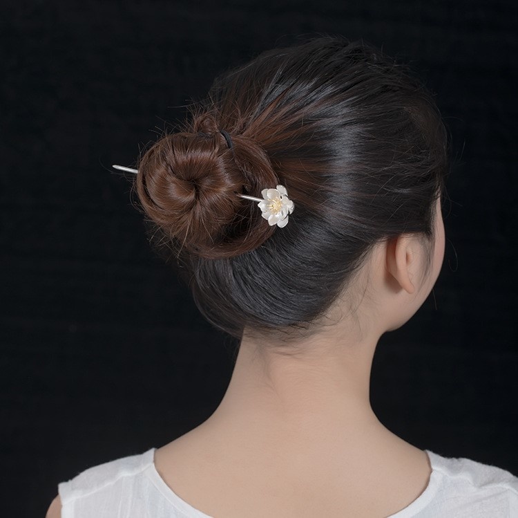 蓮の花のかんざし ハス はす シルバー K017