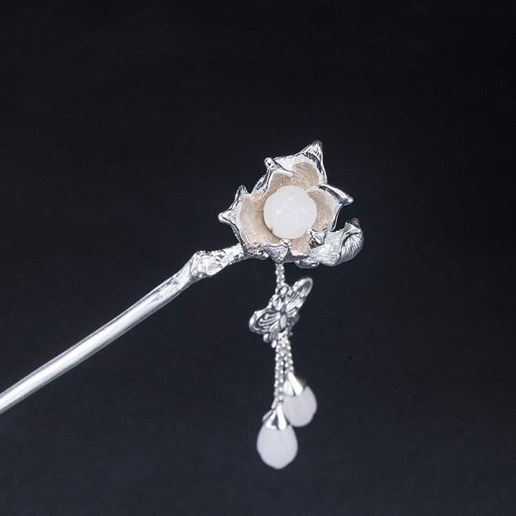 ハクモクレンのかんざし 花 シルバー 自分にご褒美 K025