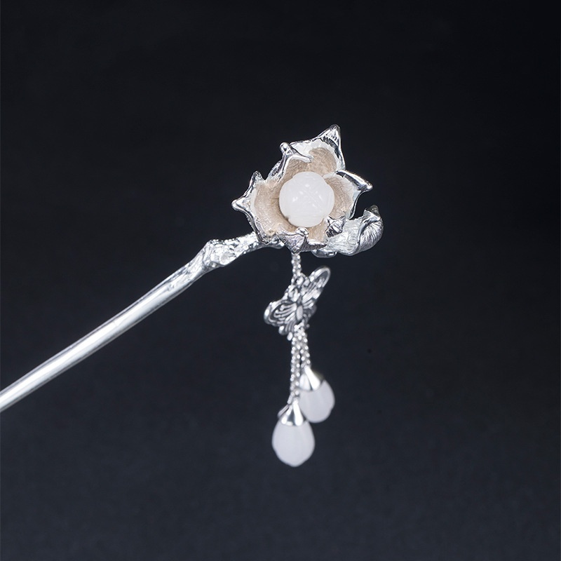 ハクモクレンのかんざし 花 シルバー 自分にご褒美 K025