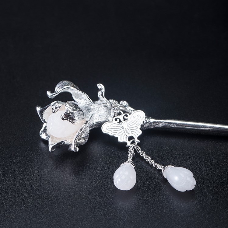 ハクモクレンのかんざし 花 シルバー 自分にご褒美 K025