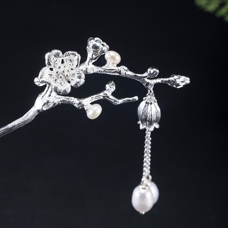 桜のかんざし さくら 花 シルバー 自分にご褒美 K026