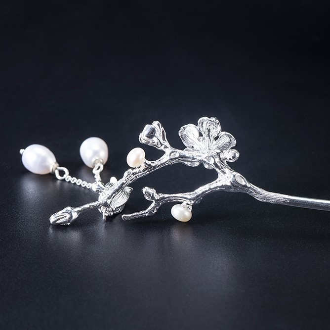 桜のかんざし さくら 花 シルバー 自分にご褒美 K026