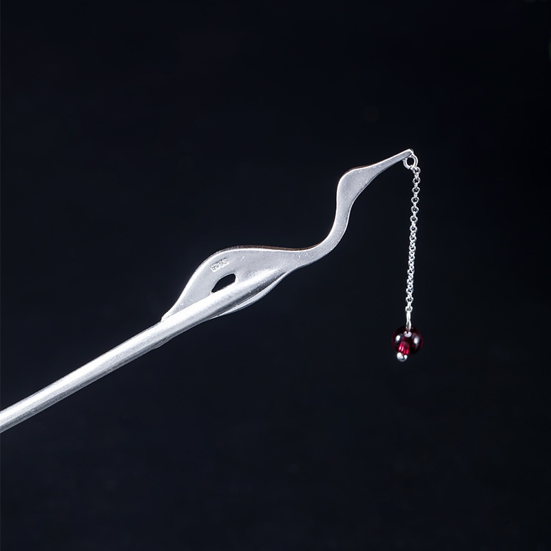 鶴のかんざし 簪 つる シルバー プレゼント ギフト K027