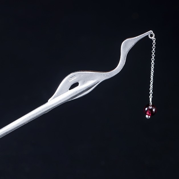 鶴のかんざし 簪 つる シルバー プレゼント ギフト K027