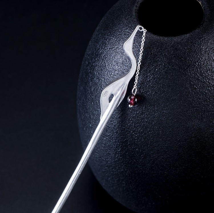 鶴のかんざし 簪 つる シルバー プレゼント ギフト K027