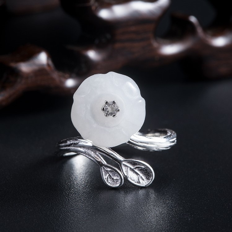 蓮の花のリング ネフライト ギフト ラッピング R248