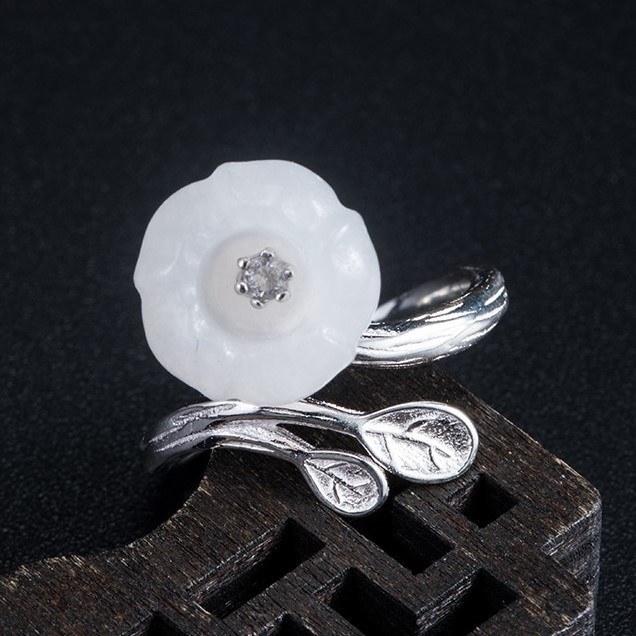 蓮の花のリング ネフライト ギフト ラッピング R248