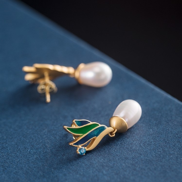 羽のピアス クジャク ギフト ラッピング R251i