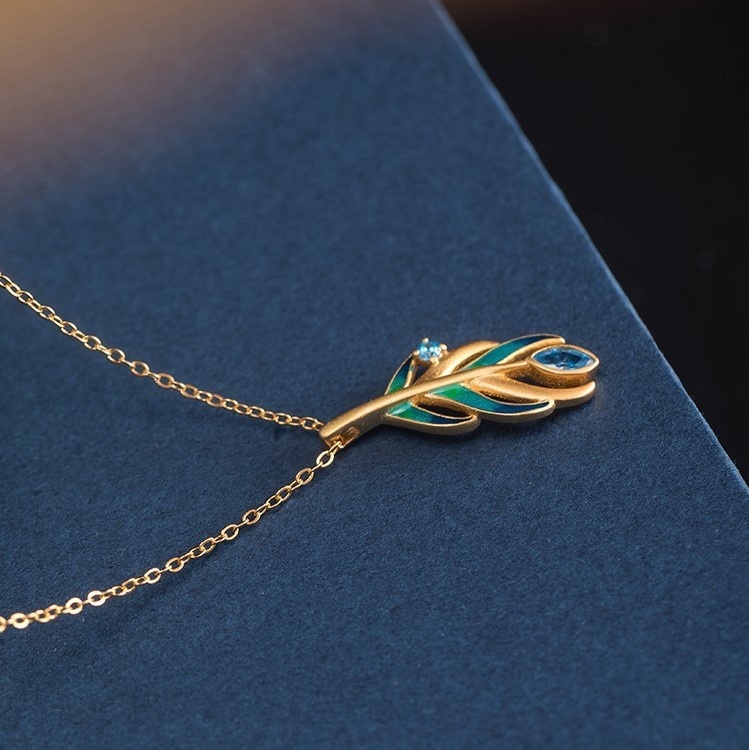 羽のペンダント クジャク ギフト ラッピング R251p