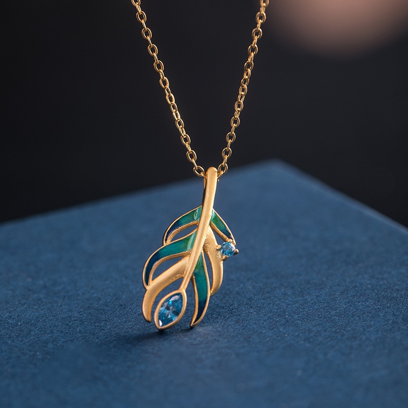 羽のペンダント クジャク ギフト ラッピング R251p