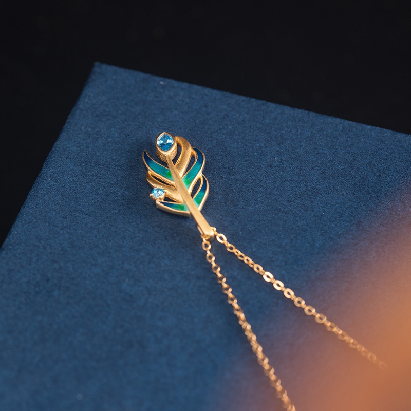 羽のペンダント クジャク ギフト ラッピング R251p