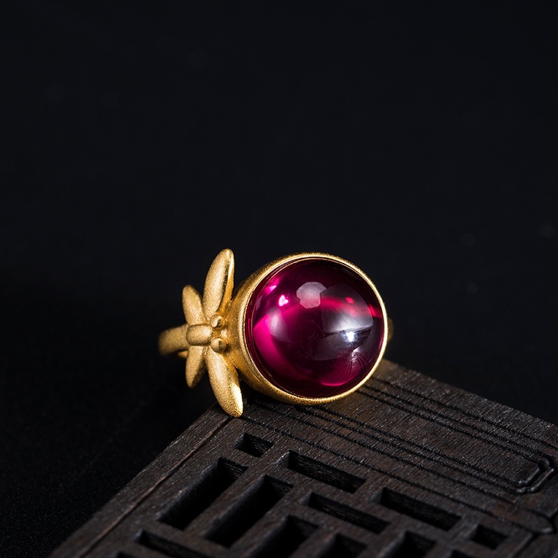 蜻蛉のリング トンボ ルビー ギフト ラッピング R254