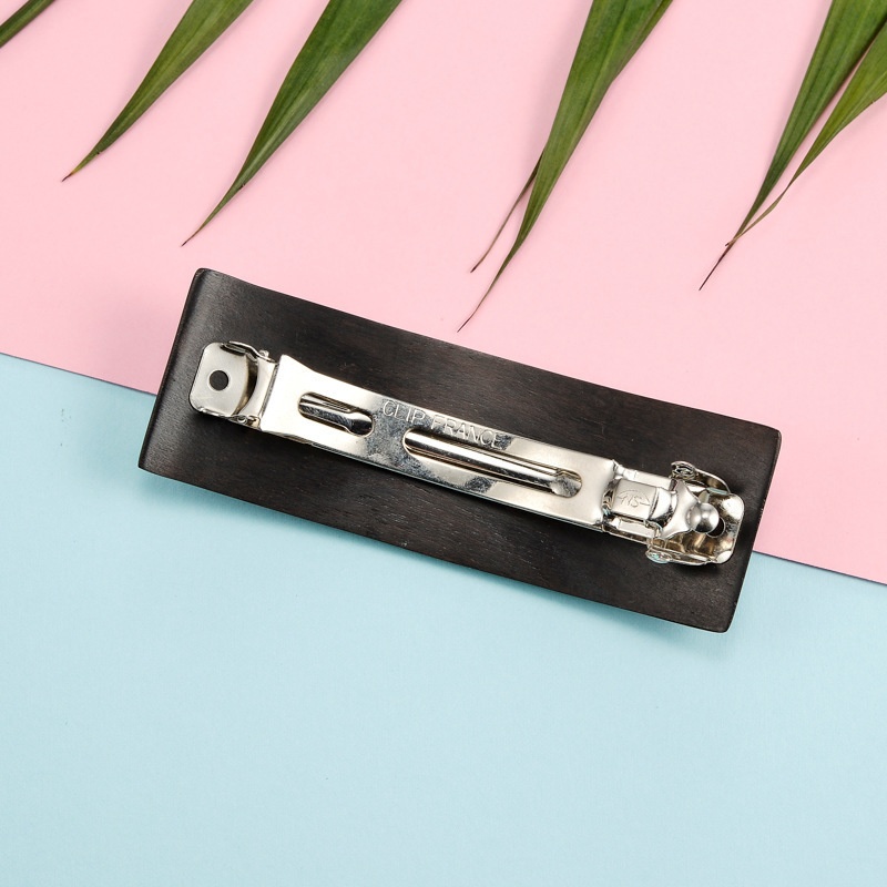 黒檀とスターリングシルバーの蘭花バレッタ K066