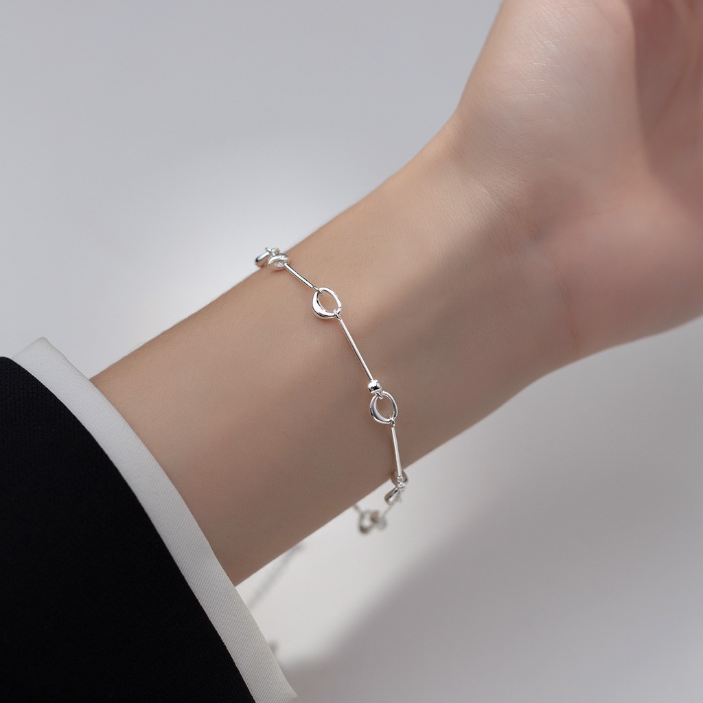 スターリングシルバー製のシンプルなデザインブレスレット A007