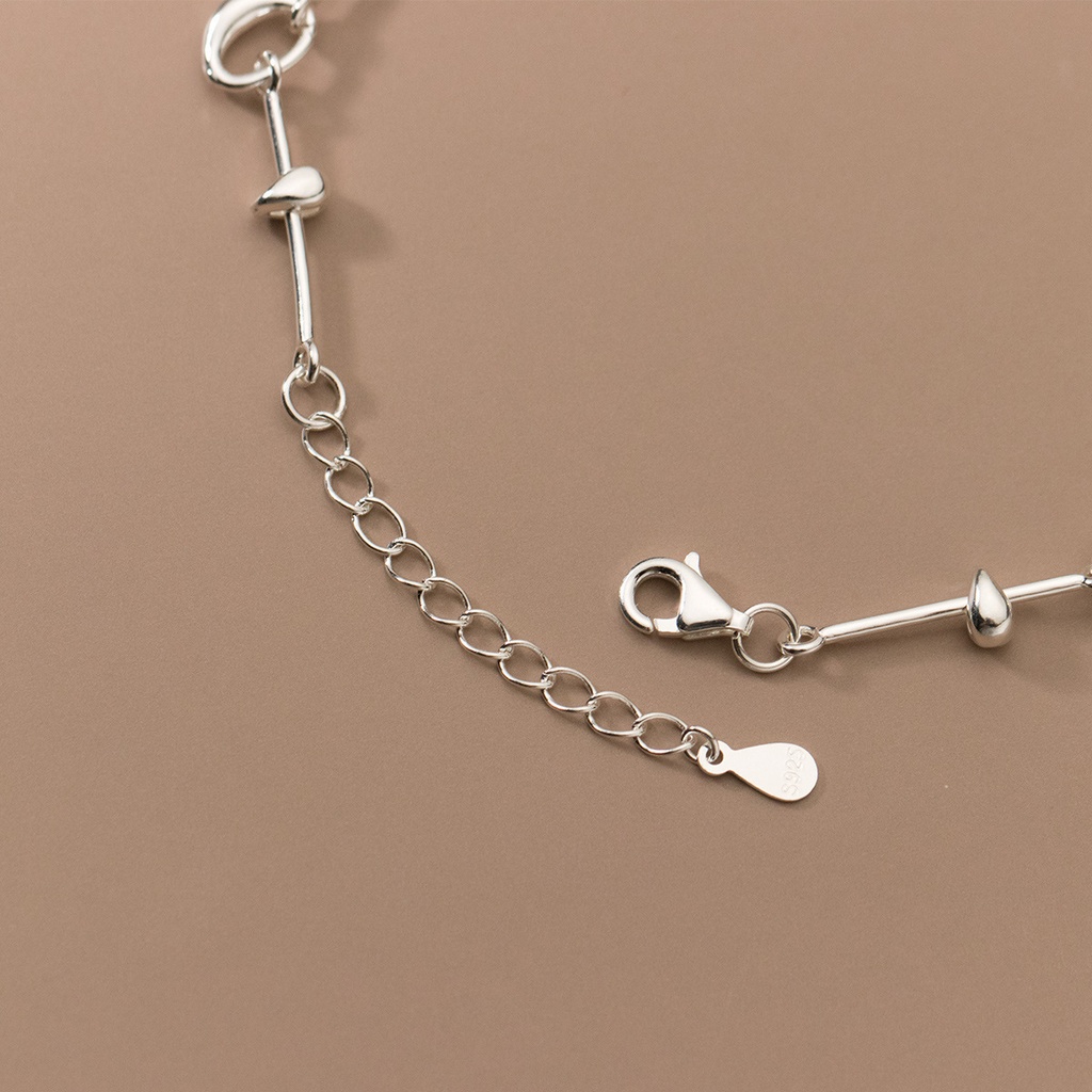 スターリングシルバー製のシンプルなデザインブレスレット A007